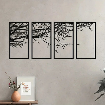Infinite Branch Metal Wall Art (4 Pieces)