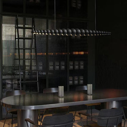 Wooden Orb Wave Chandelier