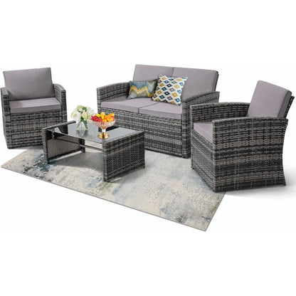 Ashgrove Patio Lounge 4-Piece Set US - KaveCore