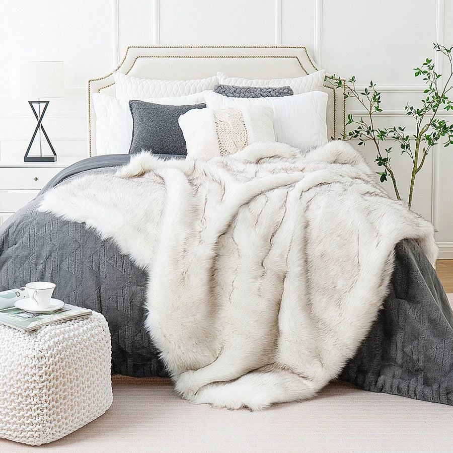 Nordic Frost Dreams Faux-Fur Blanket Throw