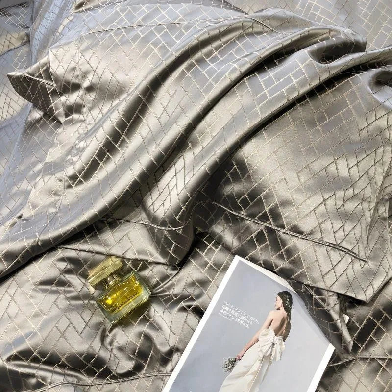 Opaline Diamond Touch Duvet Cover Set (Long-staple Sateen Cotton)