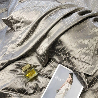 Opaline Diamond Touch Duvet Cover Set (Long-staple Sateen Cotton)
