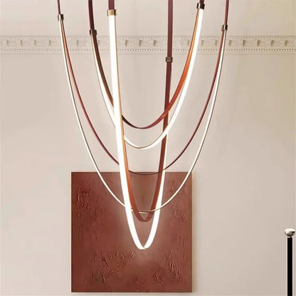 Opus Noir Leather-Strap LED Chandelier