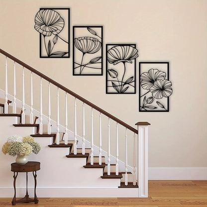 Monet’s Garden metal (4 Panel Wall Art)