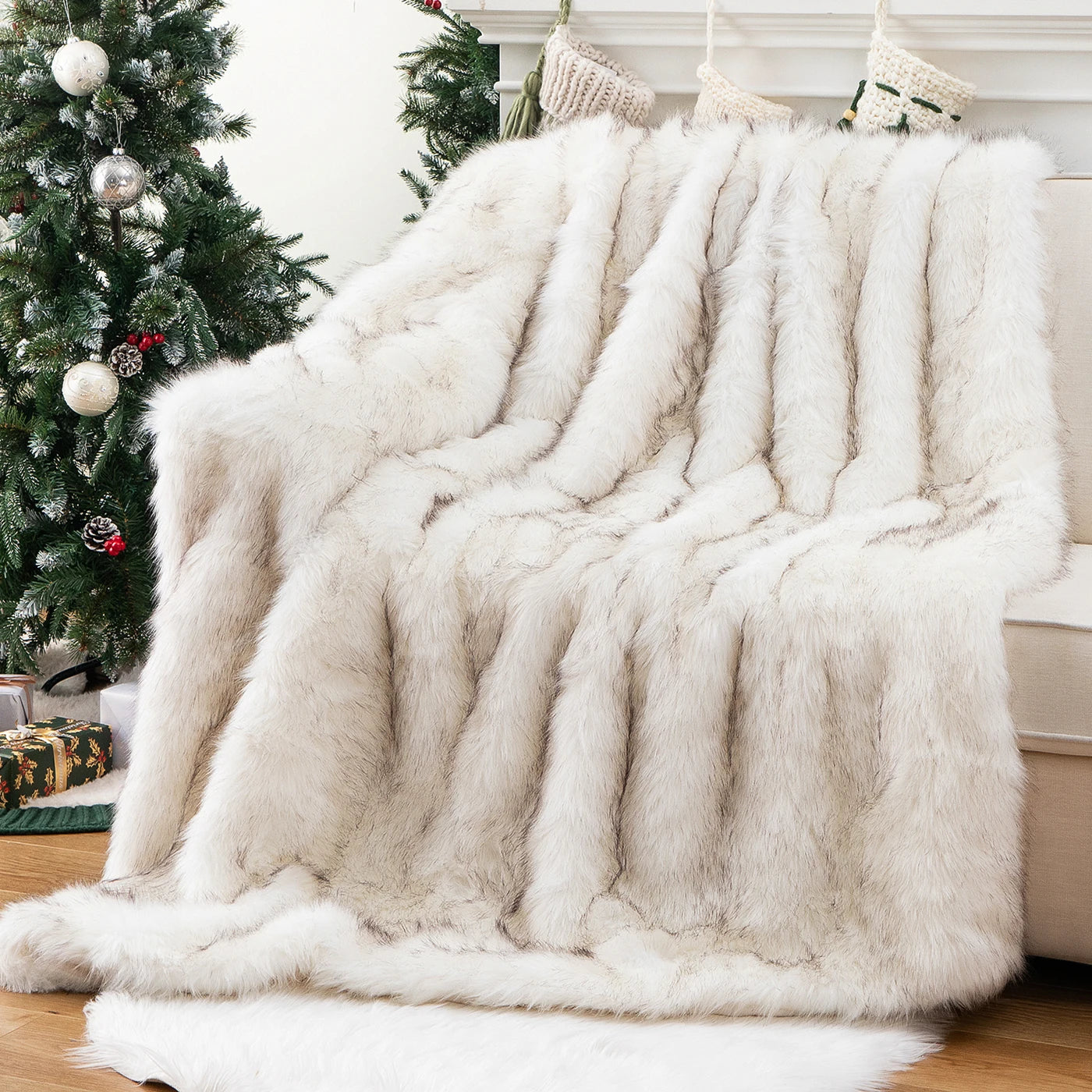 Nordic Frost Dreams Faux-Fur Blanket Throw