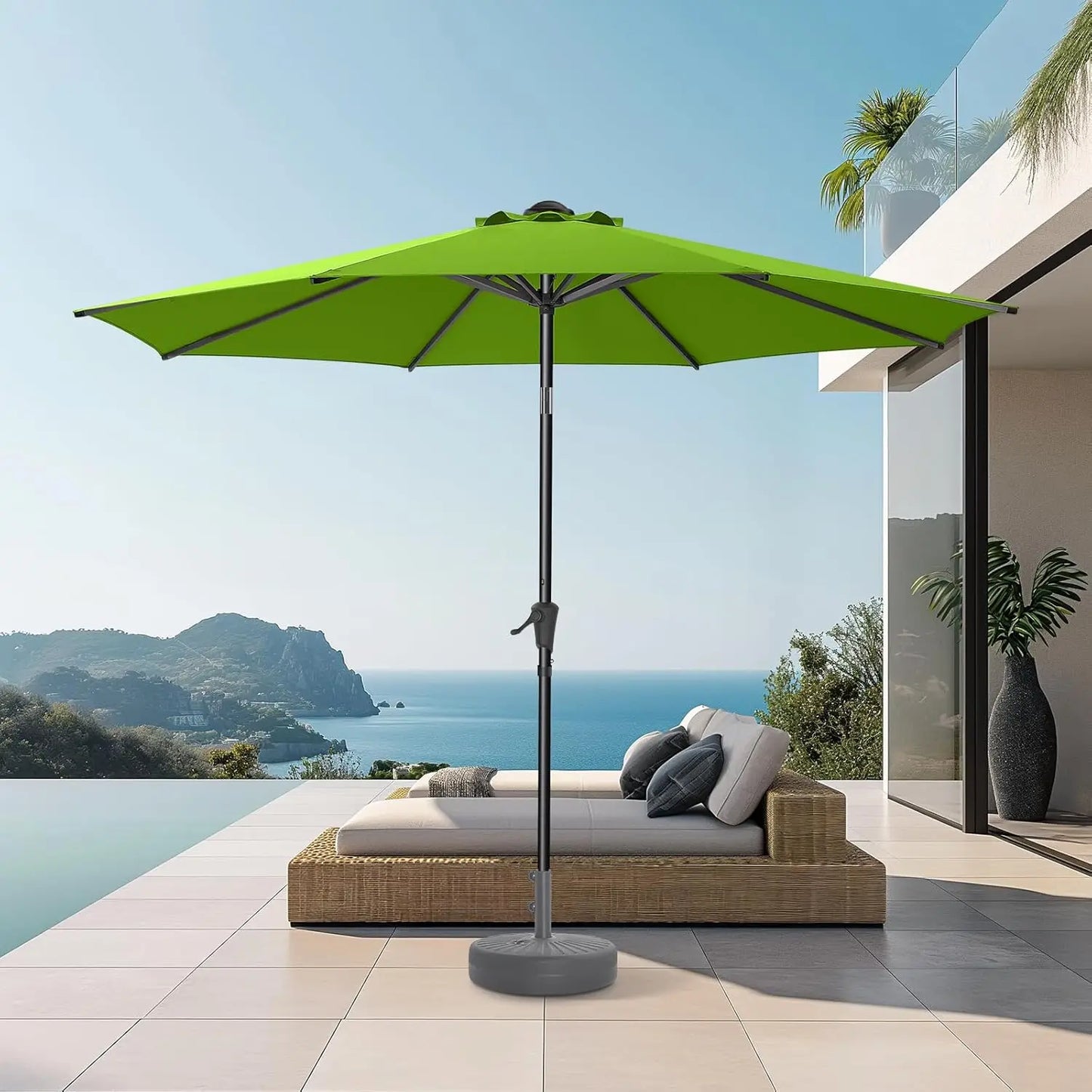 Coastal Haven 9ft Patio Umbrella – UV Shield with Elegant Tilt US - KaveCore