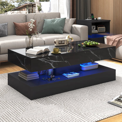 Clyvane Dual-Layer Illuminated Coffee Table US - KaveCore