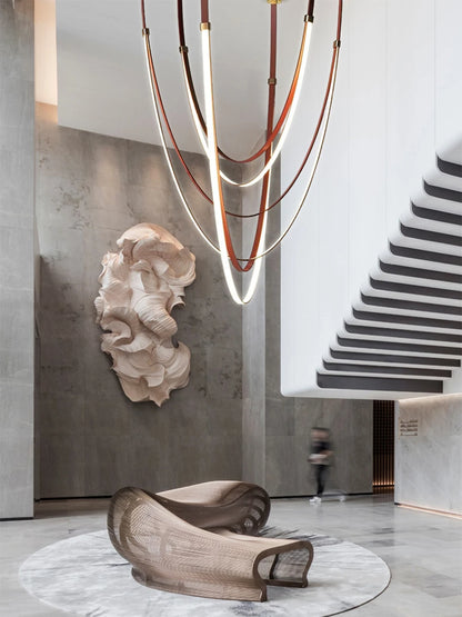 Opus Noir Leather-Strap LED Chandelier