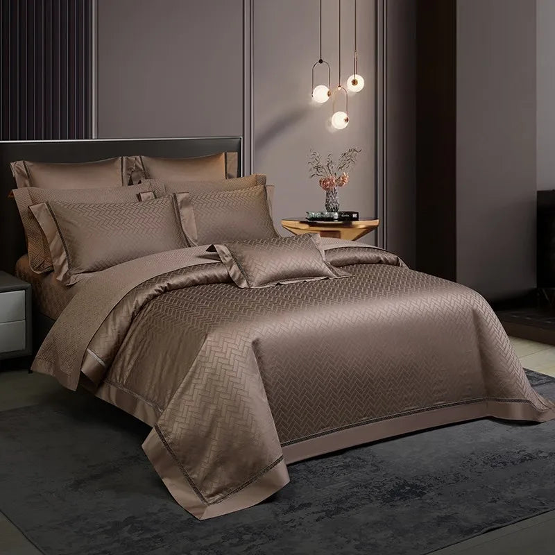 Imperial Mocha Suite Duvet Cover Set (Long-Staple Sateen Cotton)
