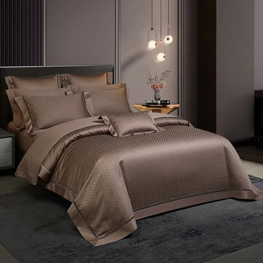 Imperial Mocha Suite Duvet Cover Set (Long-Staple Sateen Cotton)