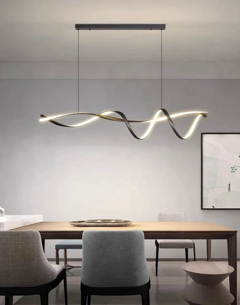 Sculptural DNA Wave Pendand Light