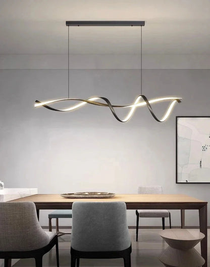 Sculptural DNA Wave Pendand Light