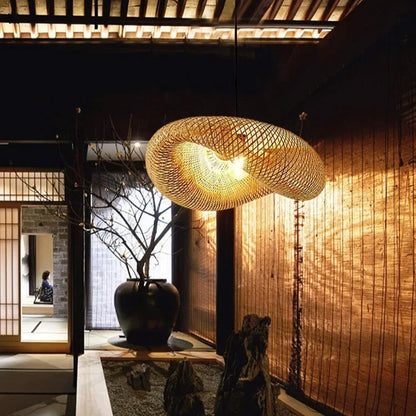 Zenya Spiral Wicker Pendant Light - KaveCore