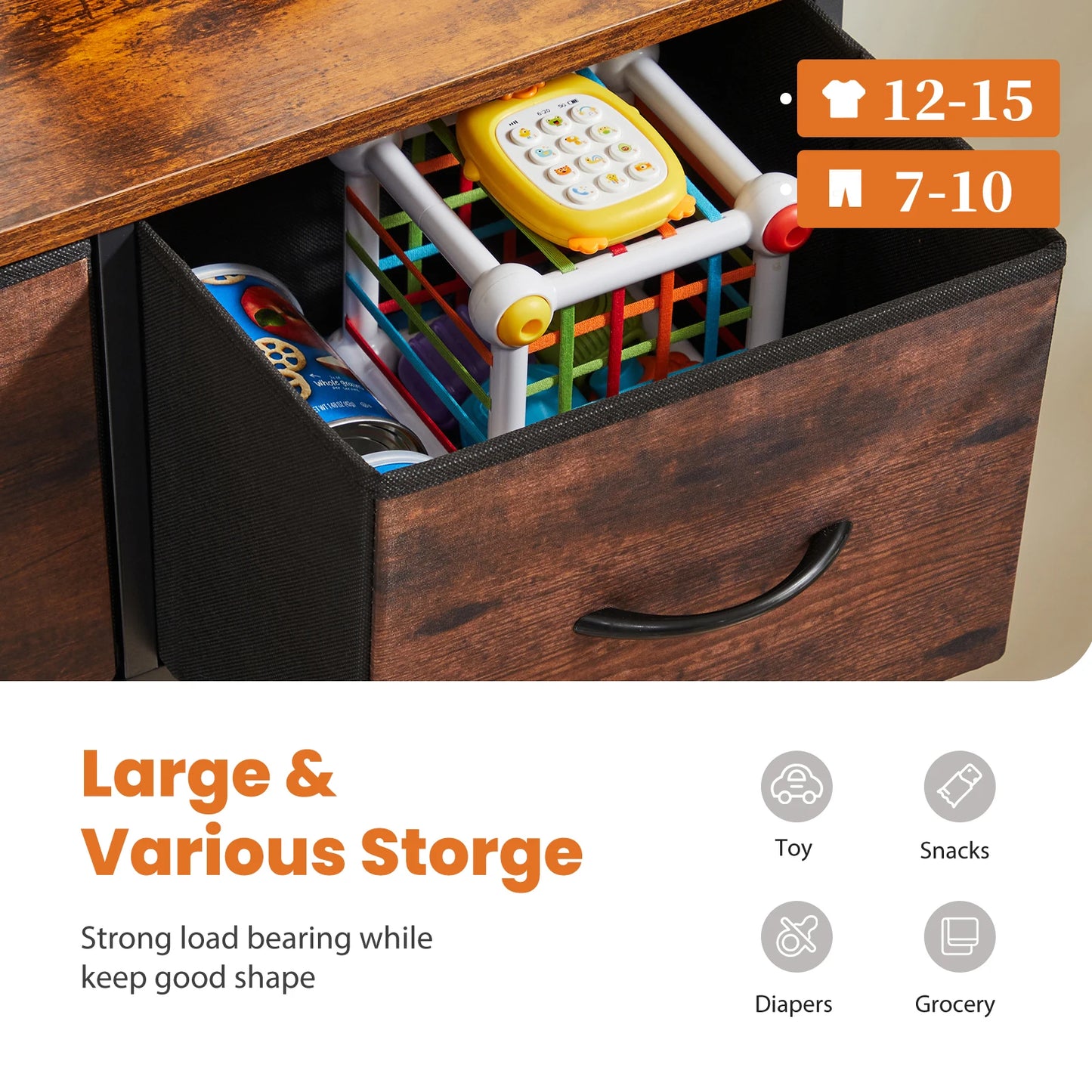 Rustic 9-Drawer Dresser – Modern Industrial Storage for Bedroom & Closet US - KaveCore