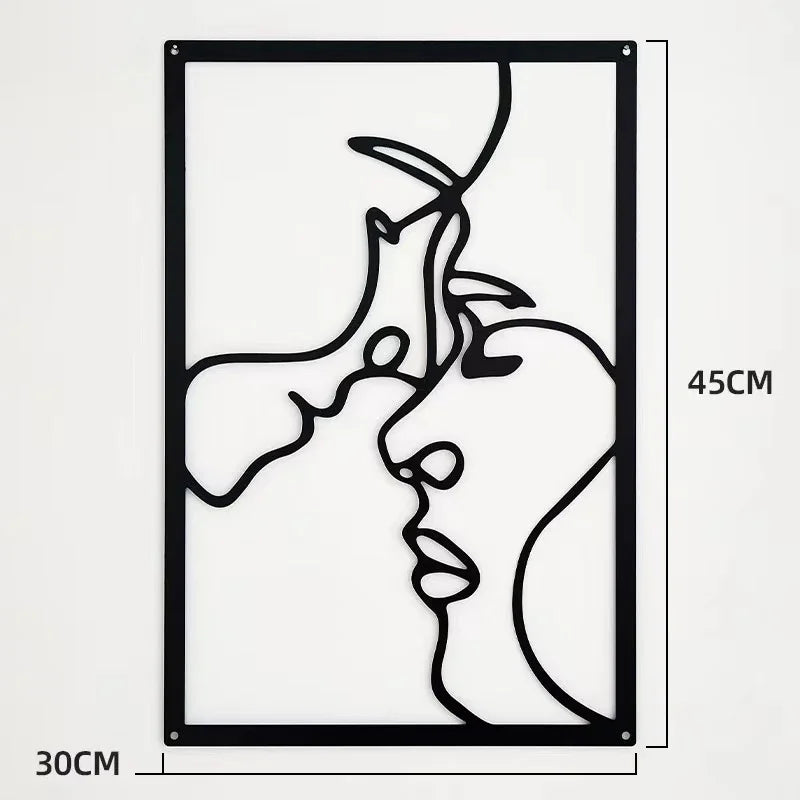 Kissing Silhouette Metal Wall Art