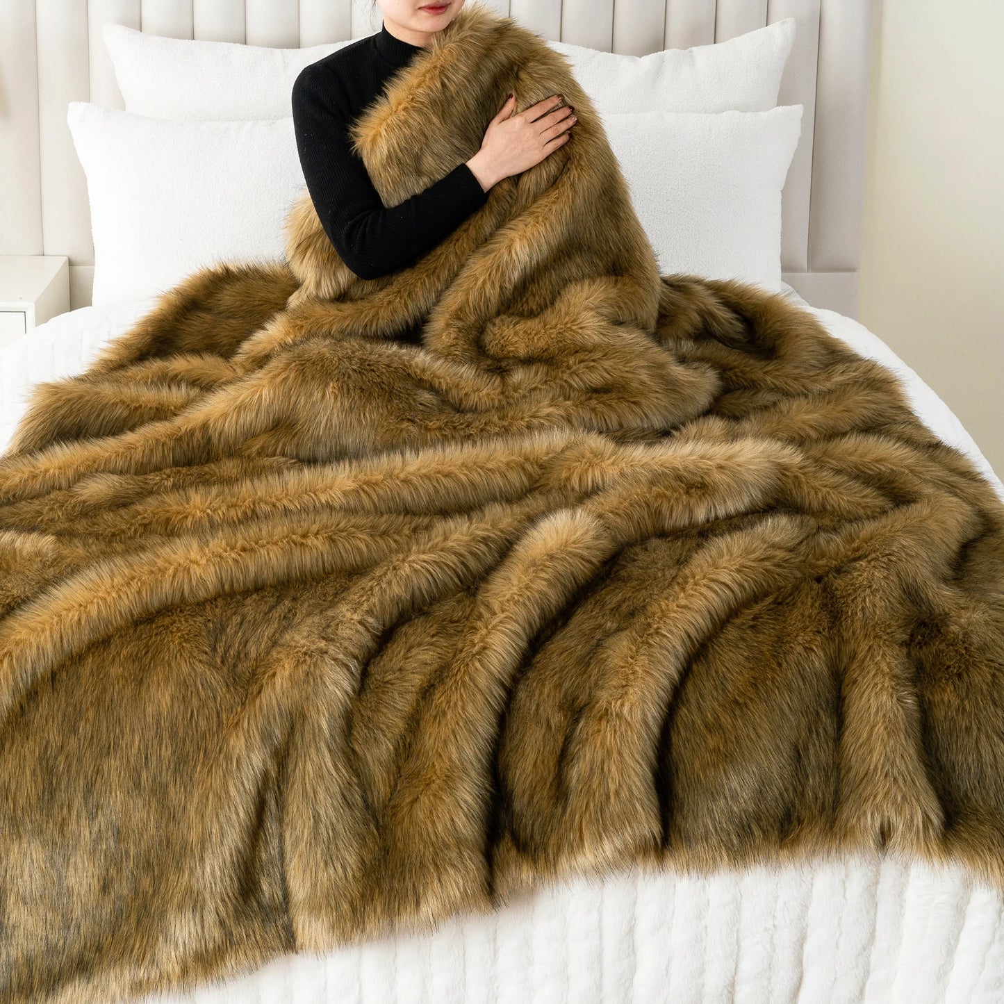 Nordic Frost Dreams Faux-Fur Blanket Throw