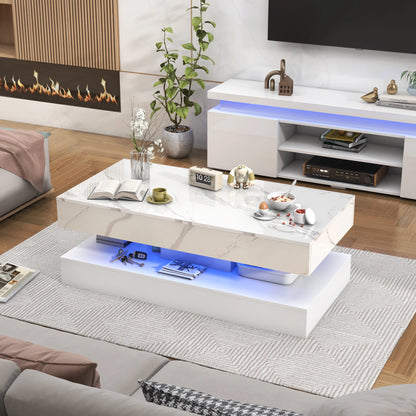 Clyvane Dual-Layer Illuminated Coffee Table US - KaveCore