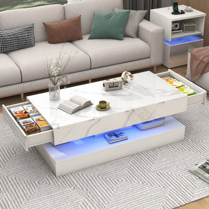 Clyvane Dual-Layer Illuminated Coffee Table US - KaveCore