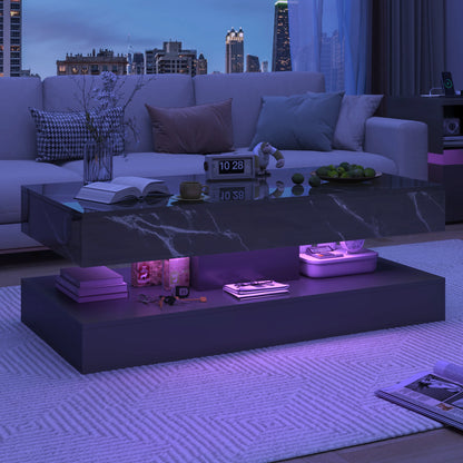 Clyvane Dual-Layer Illuminated Coffee Table US - KaveCore