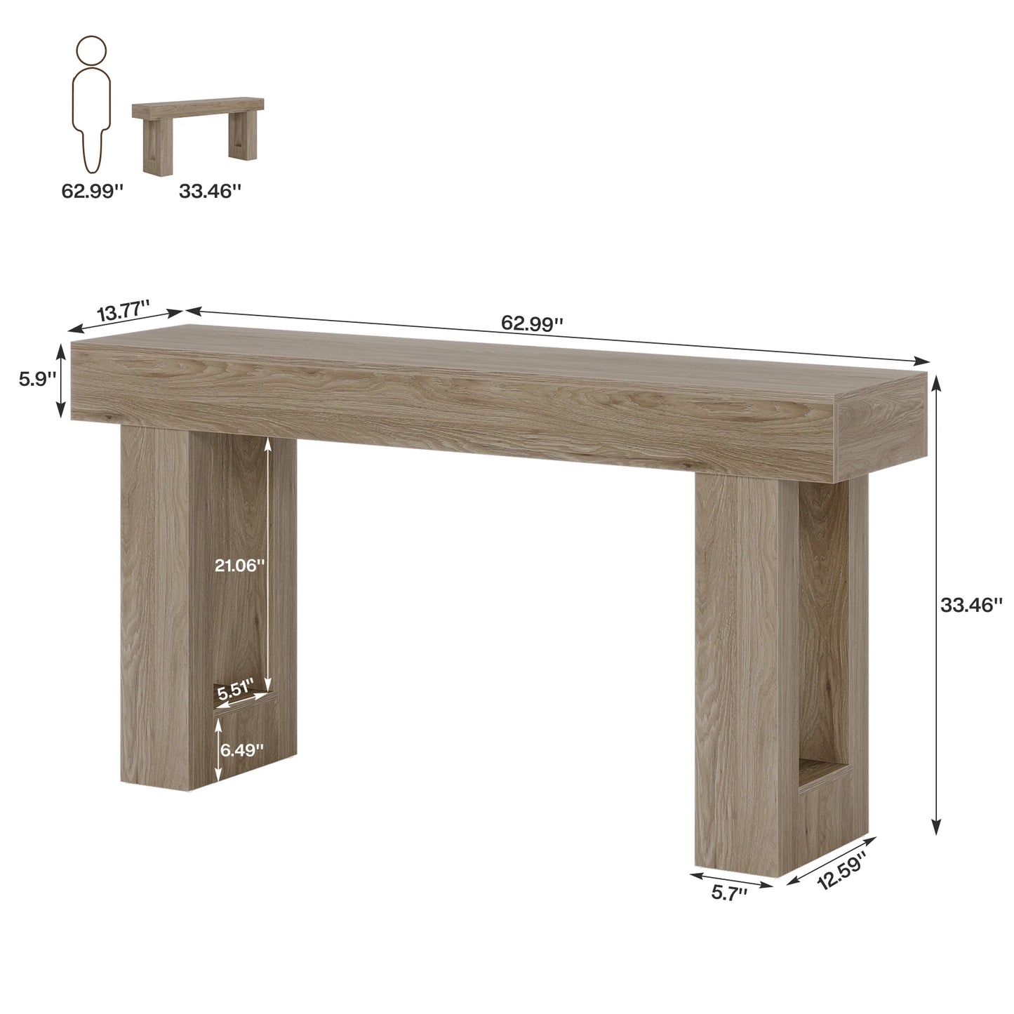 Rustic Hallway Console Table US - KaveCore