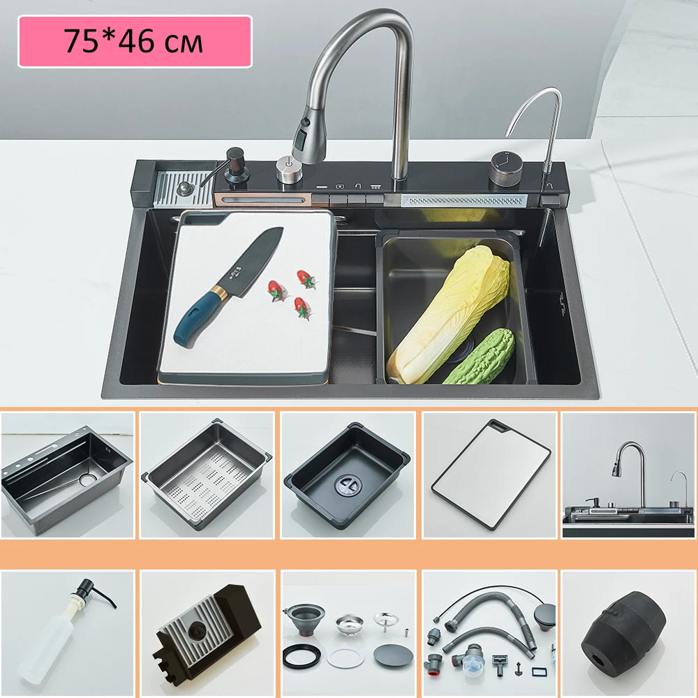 PureFlow Luxe Kitchen Sink & Digital Faucet | US - KaveCore