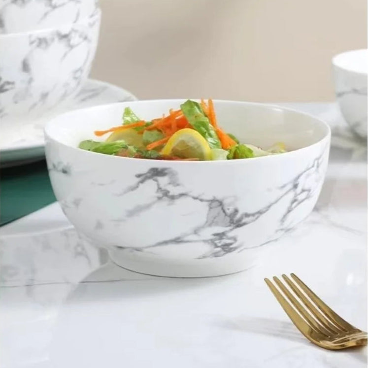 Valente Porcelain Marble Bowls (Set of 3)