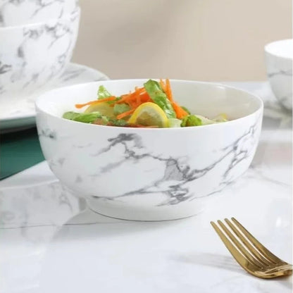 Valente Porcelain Marble Bowls (Set of 3)