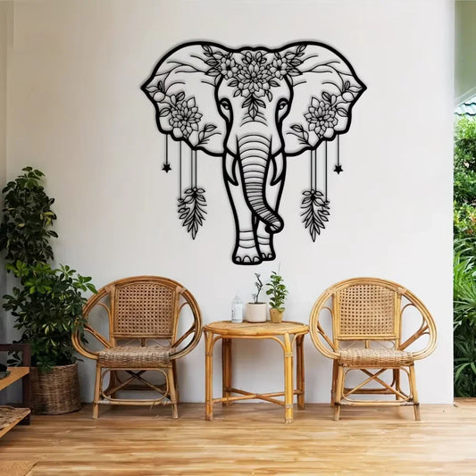Elephant Metal Wall Art