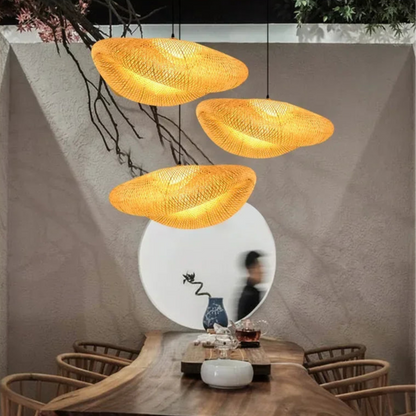 Zenya Spiral Wicker Pendant Light - KaveCore