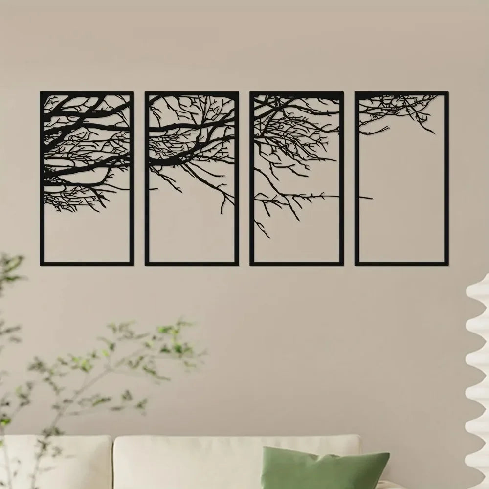 Infinite Branch Metal Wall Art (4 Pieces)