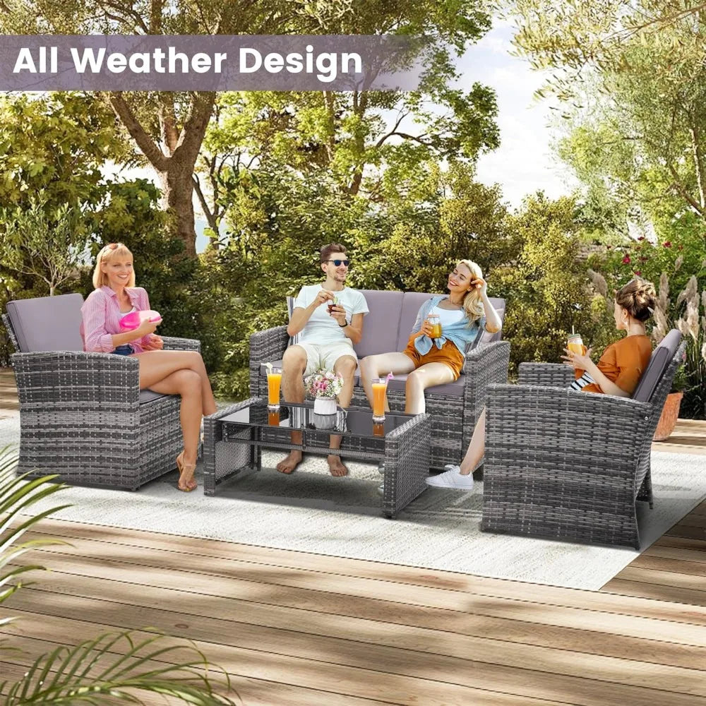 Ashgrove Patio Lounge 4-Piece Set US - KaveCore