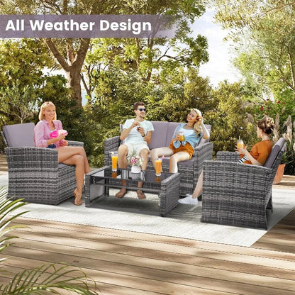 Ashgrove Patio Lounge 4-Piece Set US - KaveCore