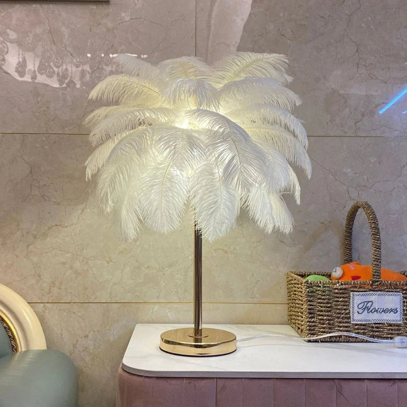 Palmira Feather Table Lamp - KaveCore