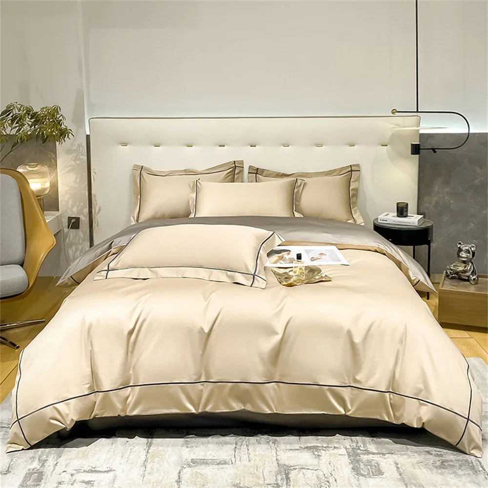 Rome Luxe Sateen Duvet Cover Set (Long-staple Sateen Cotton)