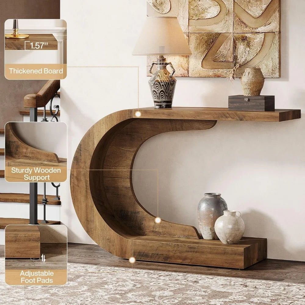 ArcLine C-Shaped Wood Console US - KaveCore