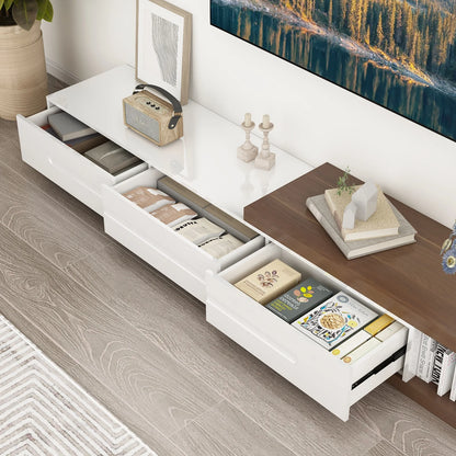 The AlignMax Media Console – Extendable TV Cabinet with 3 Drawers & Shelf US - KaveCore