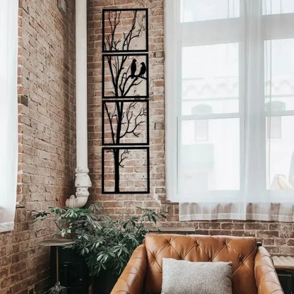 Winter Arbor Silhouette Metal Wall Art (4 Pieces)