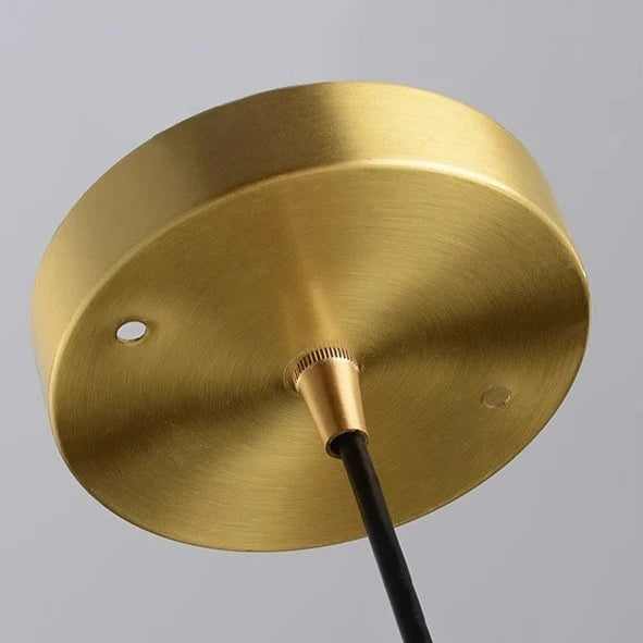 The Seraphina Luxe Pendant — Carved Marble with Vintage Brass Suspension