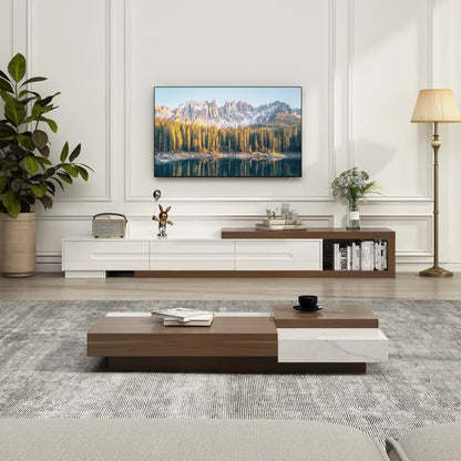 The AlignMax Media Console – Extendable TV Cabinet with 3 Drawers & Shelf US - KaveCore