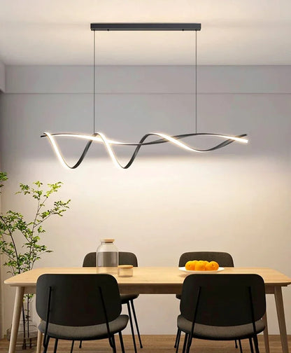 Sculptural DNA Wave Pendand Light