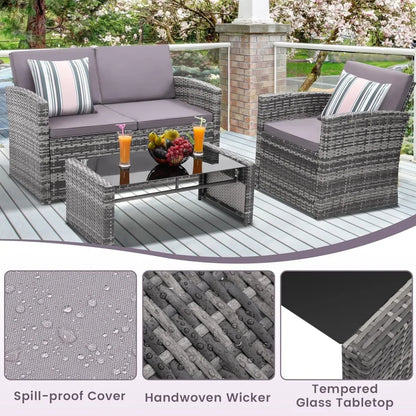 Ashgrove Patio Lounge 4-Piece Set US - KaveCore