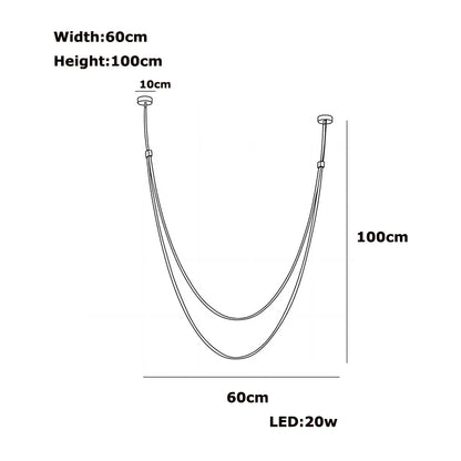 Opus Noir Leather-Strap LED Chandelier