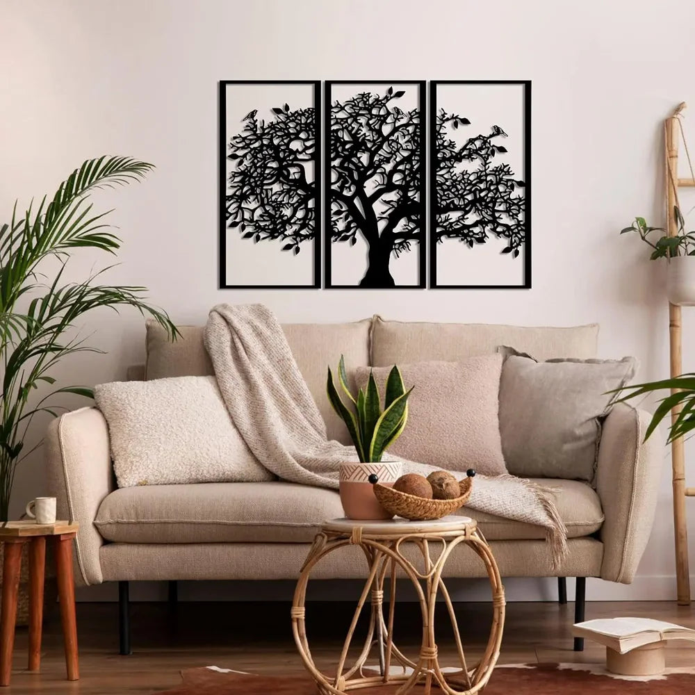 Tree of Life Metal Wall Art (3 Pieces)