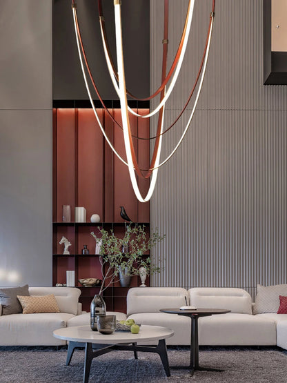 Opus Noir Leather-Strap LED Chandelier