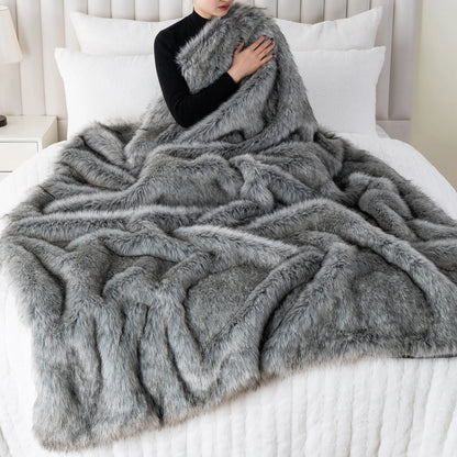 Nordic Frost Dreams Faux-Fur Blanket Throw