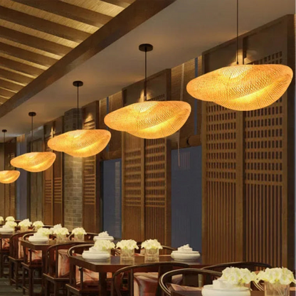 Zenya Spiral Wicker Pendant Light - KaveCore