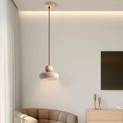 Eteria Stone & Wood Pendant Lamp - KaveCore