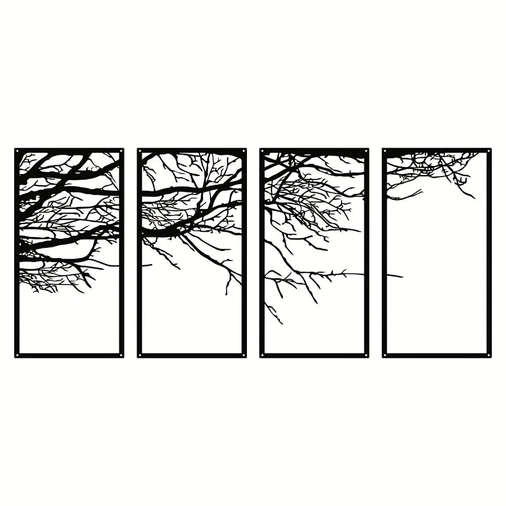 Infinite Branch Metal Wall Art (4 Pieces)
