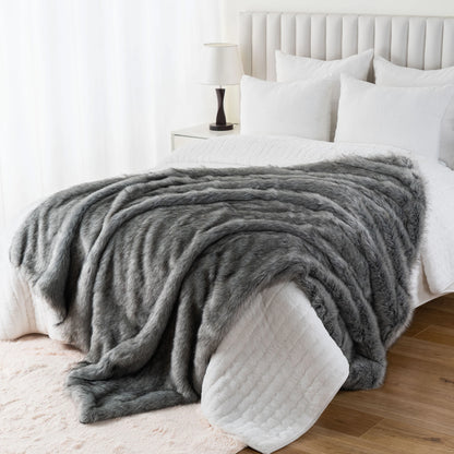 Nordic Frost Dreams Faux-Fur Blanket Throw