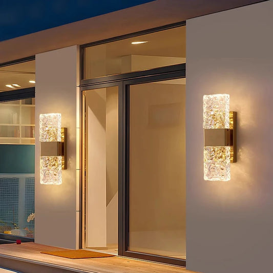 Antheia Crystal & Brass Twin-Light Sconce